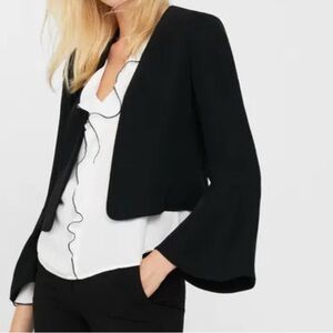 Mango Suit Black Women's Flared Sleeve Blazer Size USA XS EUR S MEX CH